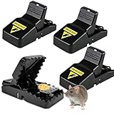 DELYCUTE Mausefalle 4er Set Mäusefalle - Rattenfalle Wiederverwendbar...